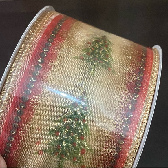 (2) 2.5x30ft Celebrate It Holiday Wired Ribbon Christmas Tree Ornament Bow Gold - Picture 5 of 8